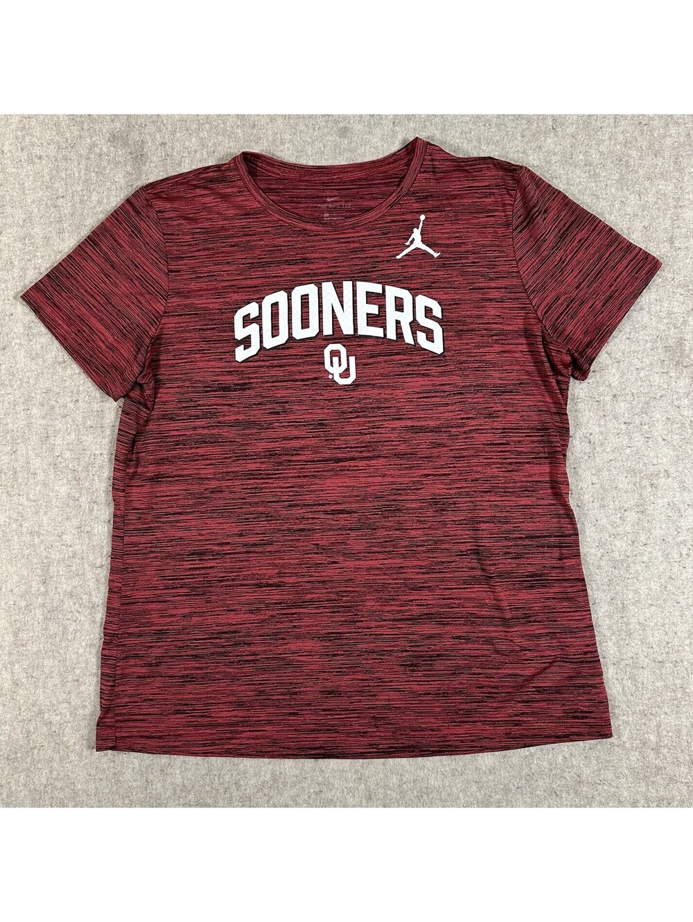 NIKE Jordan OKLAHOMA SOONERS Shirt Women’s Medium? Red Heather Jumpman
